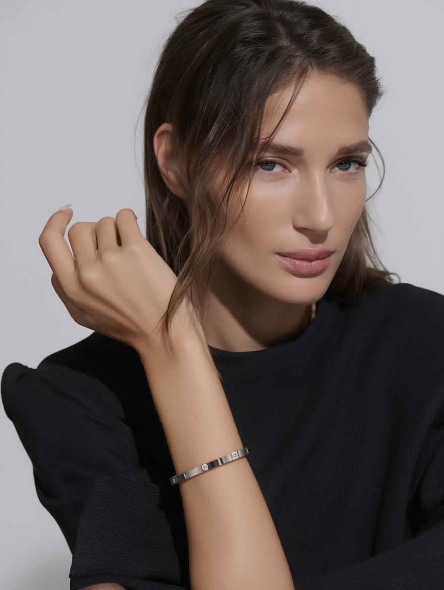 Blanca Bracelet Thin Band - Silver
