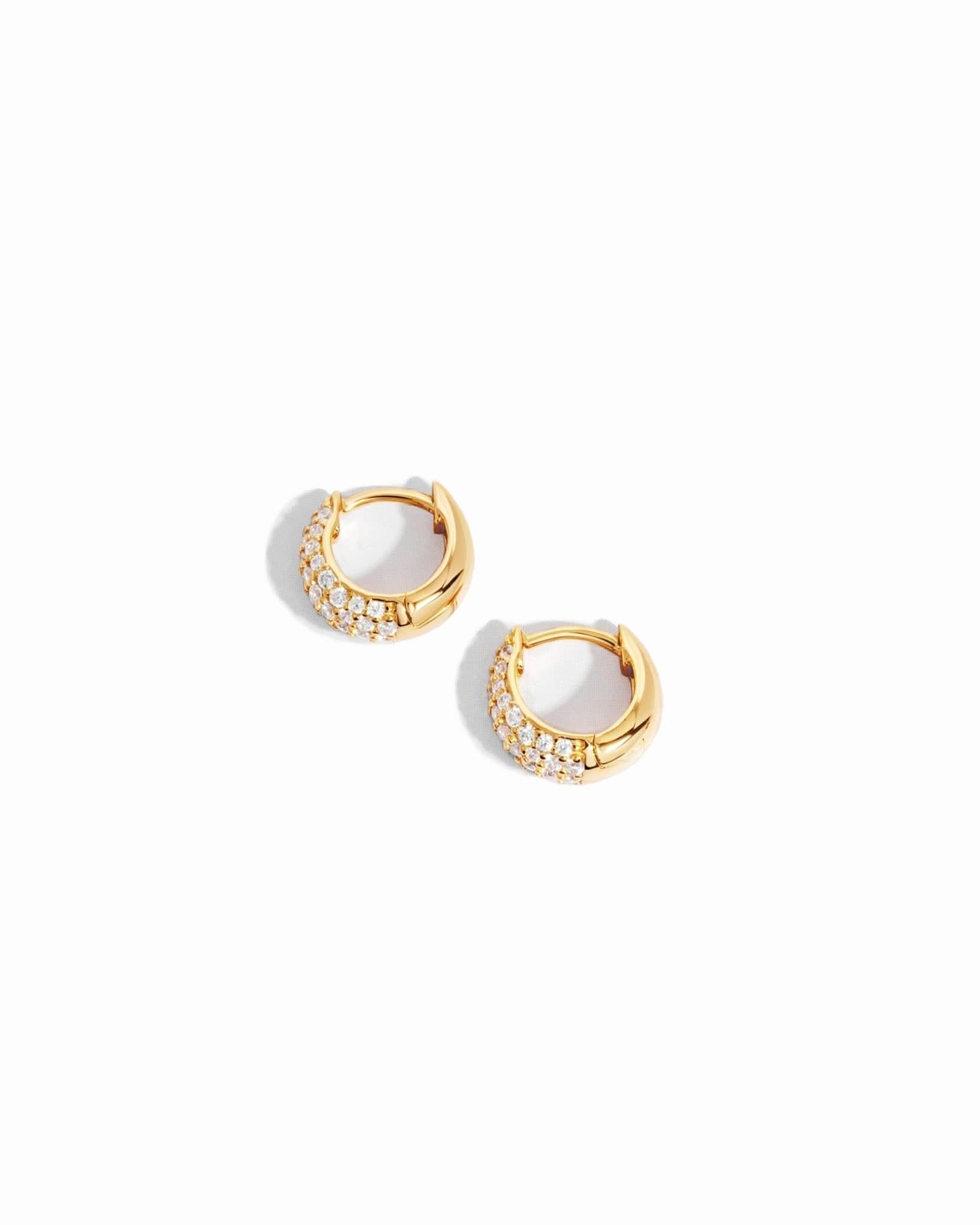 10mm Pave Basket Huggies