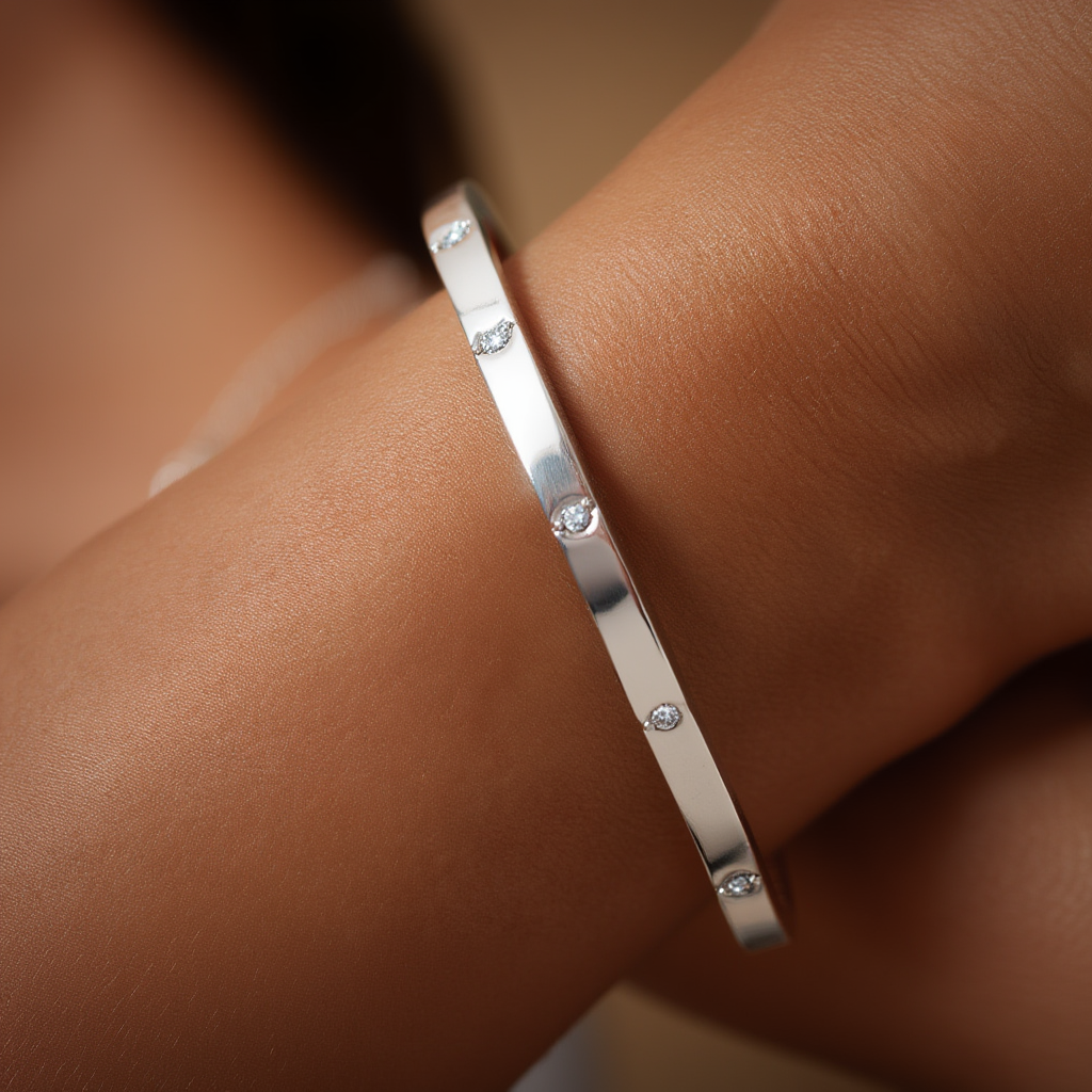 Blanca Bracelet Thin Band - Silver