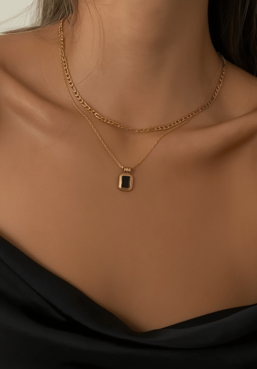 Anke Chain Necklace - Black Onyx