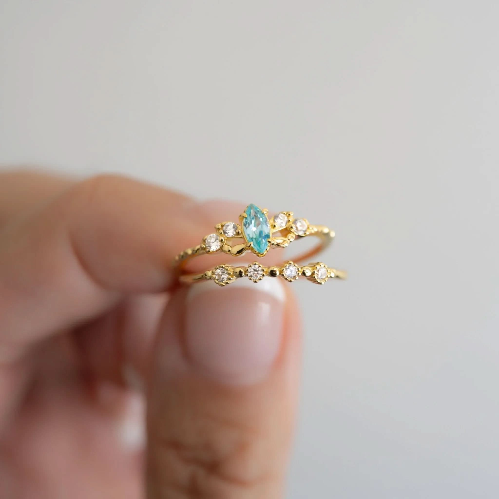 Aquamarine Ring Set