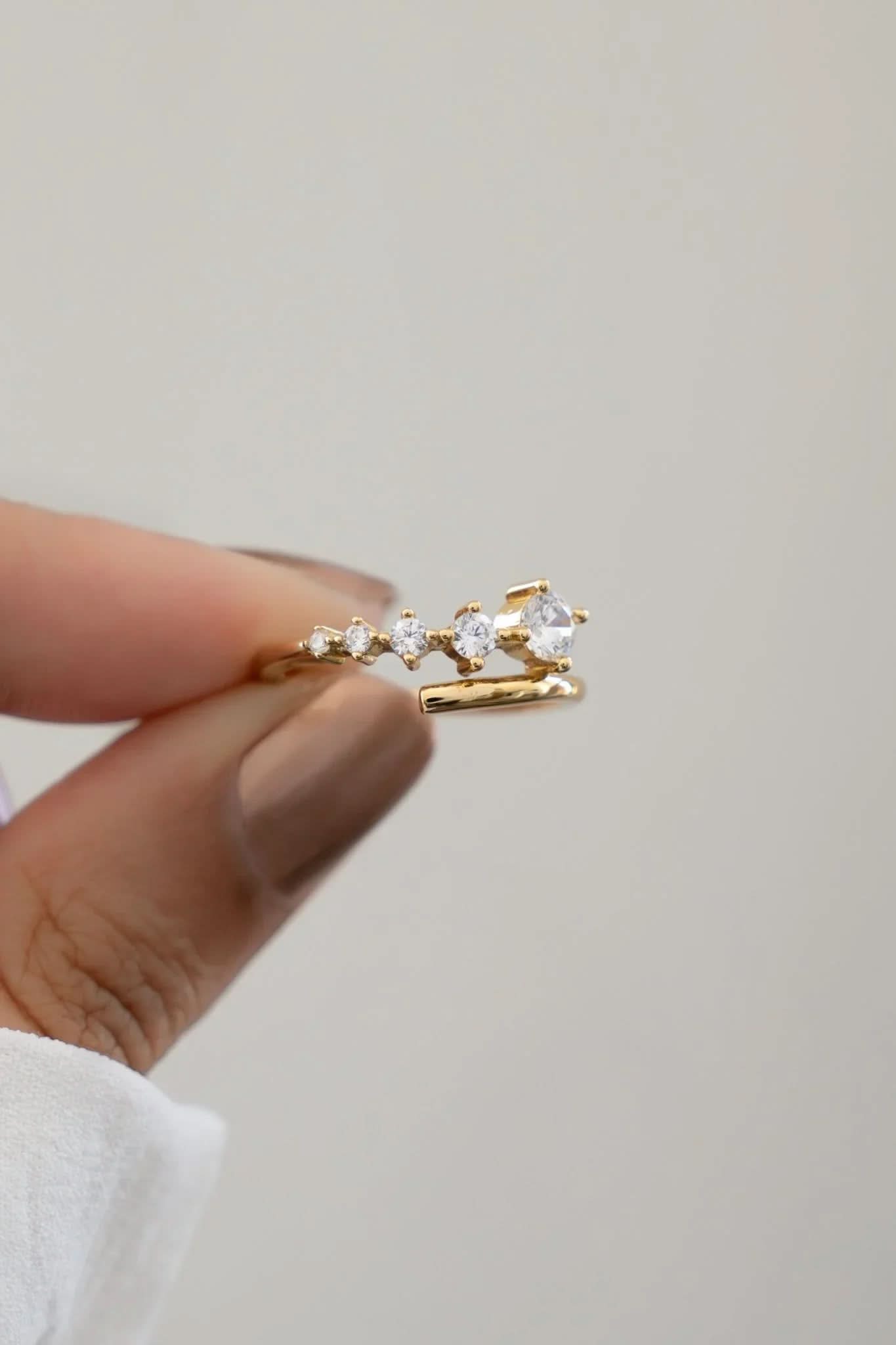 Diamond Bypass Ring