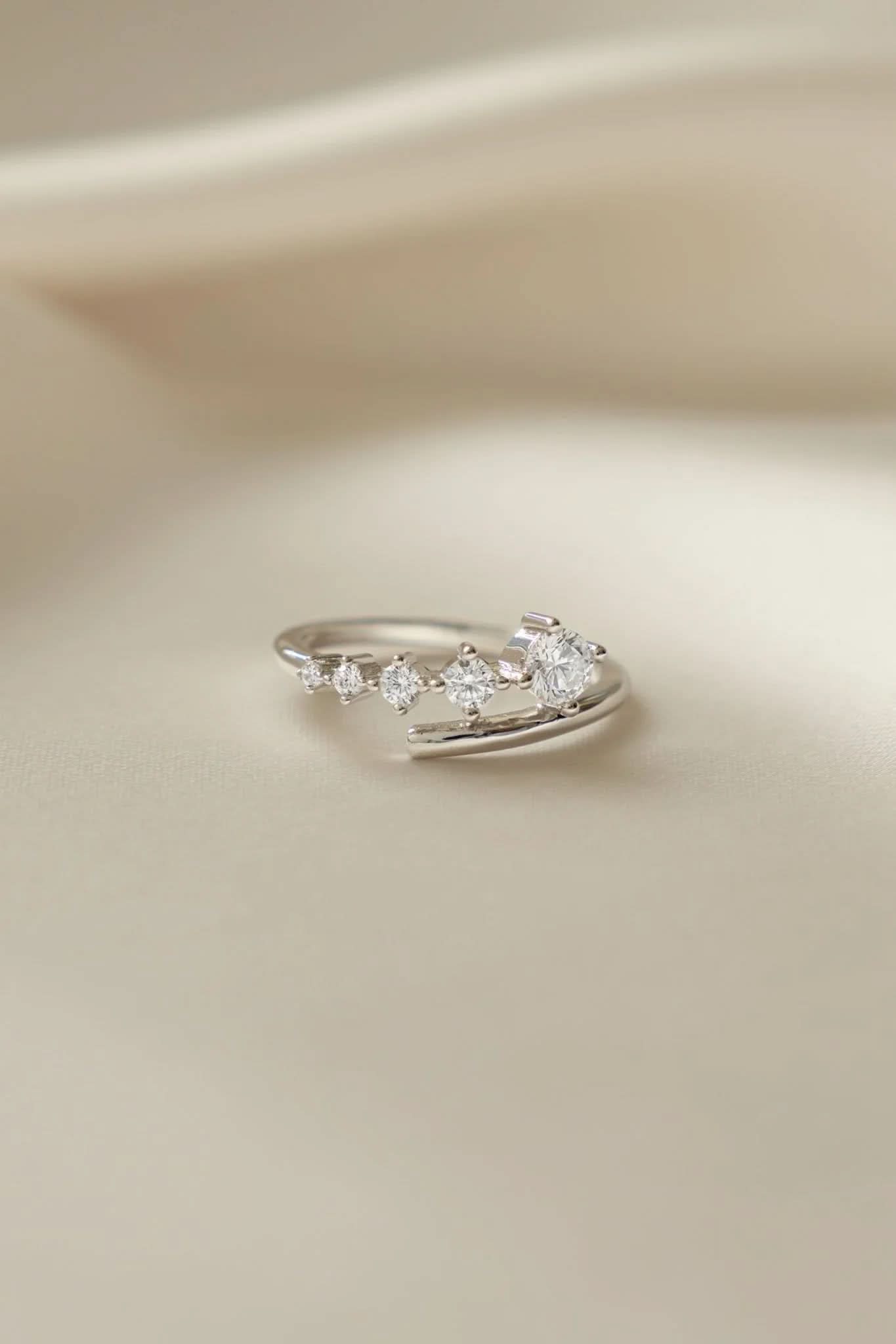 Diamond Bypass Ring