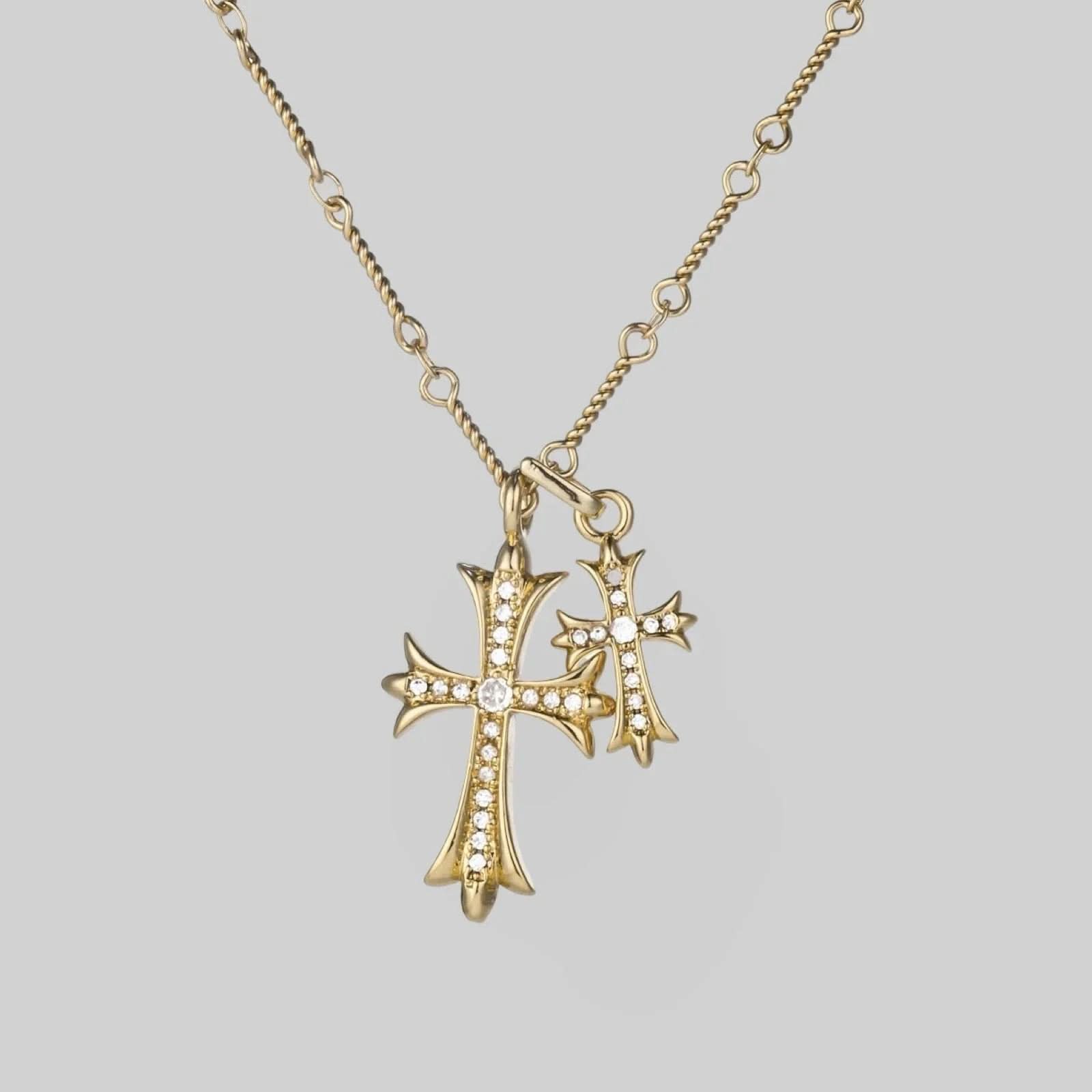 Double Cross Necklace