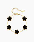 Flower Clover Bracelet Black