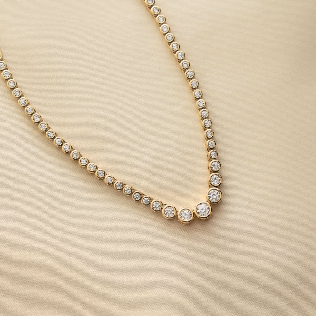 Gradient Bezel Tennis Necklace