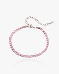 Pink Tennis Bracelet Silver