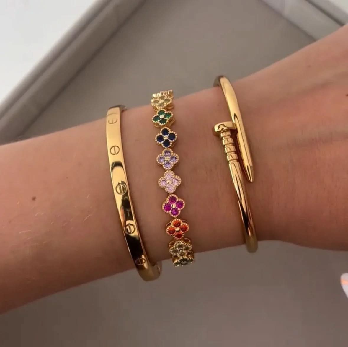 Rainbow Clover Bracelet